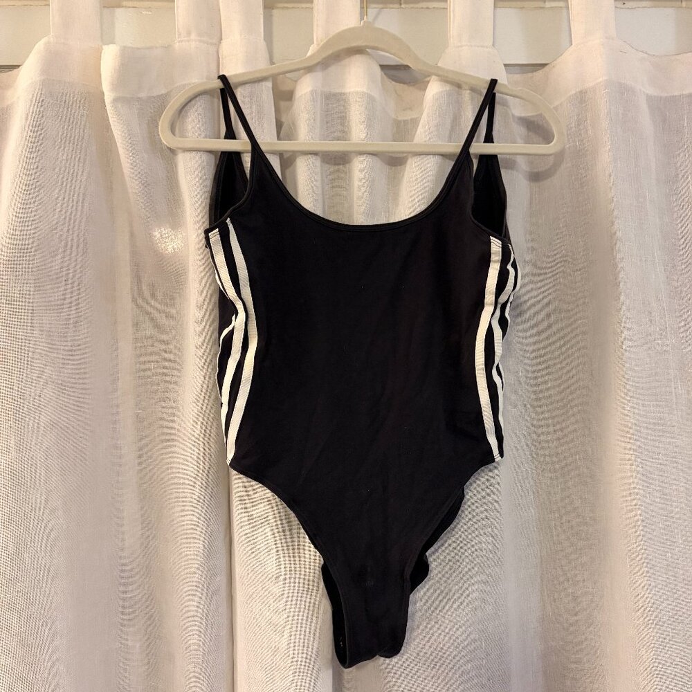 Vintage Adidas - Cotton Stretch Body Suit with Classic Stripes